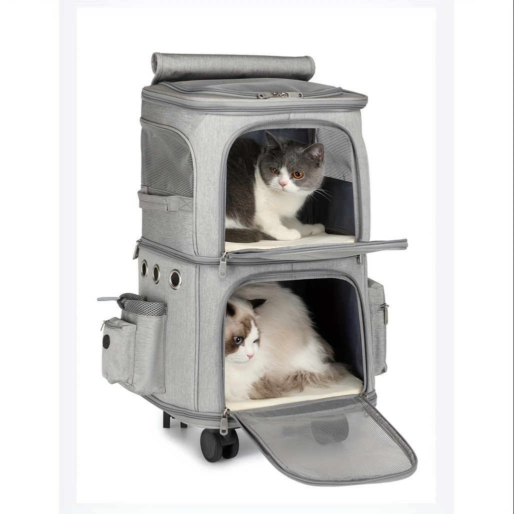 High Quality Cat Carrier With Wheels Travel For Cats Foldable Pet
