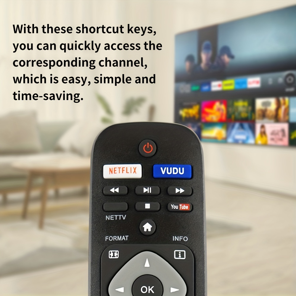  Newest Universal Philips TV Remote Control NH500UP for Philips  LCD LED 4K UHD Smart TVs with Netflix Vudu  Nettv Button :  Electronics