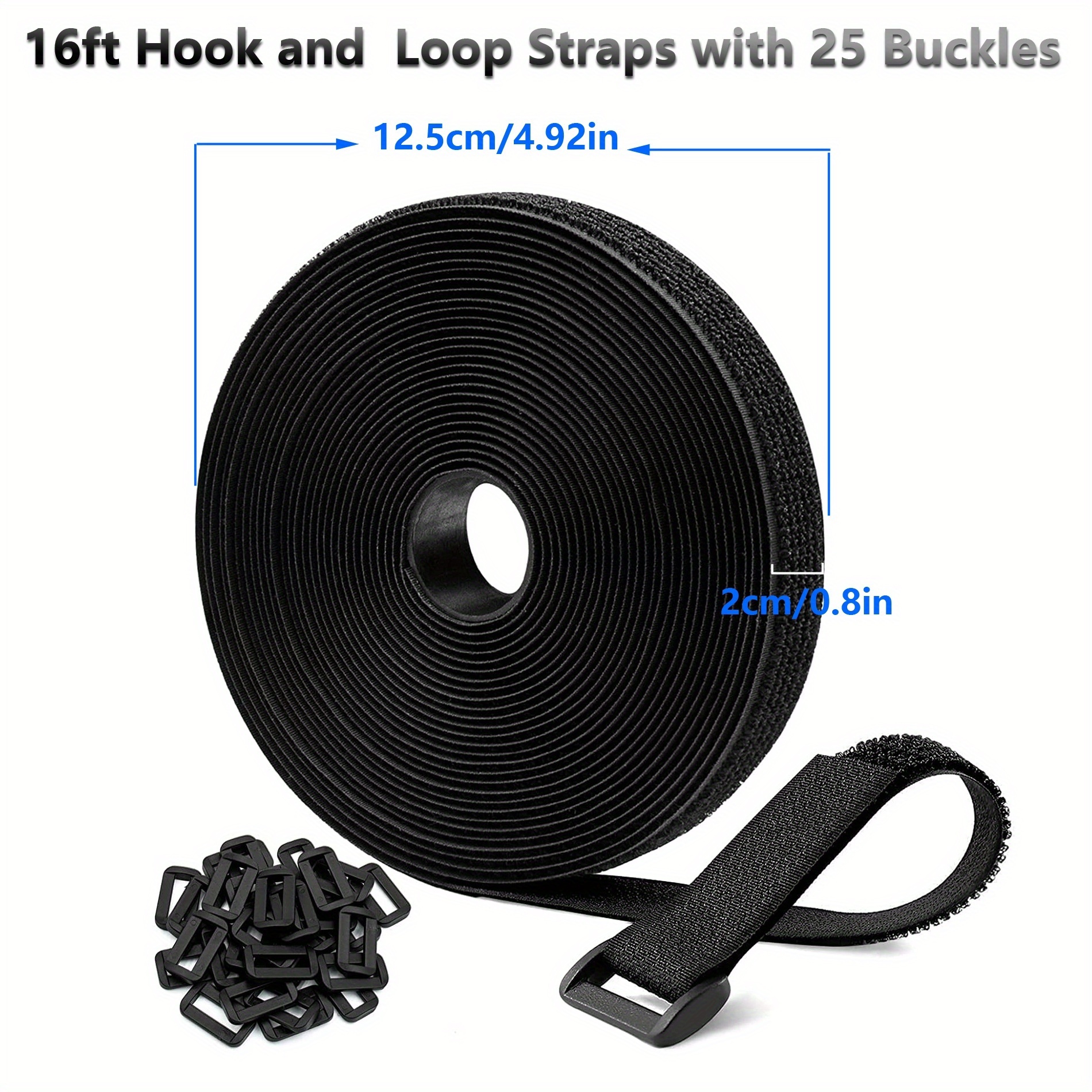 Hook Loop Straps 25 Buckles Adjustable Fastening Cable - Temu Canada