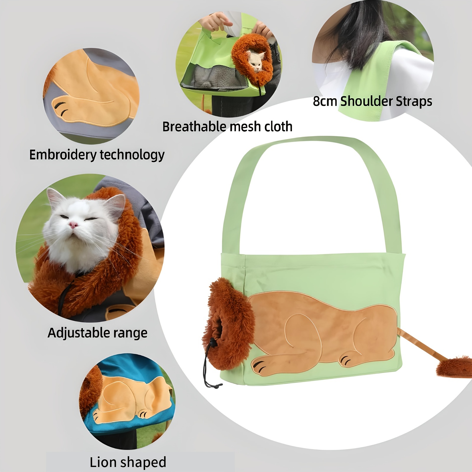 Lion Canvas Tech Bag Small Messenger Bag 