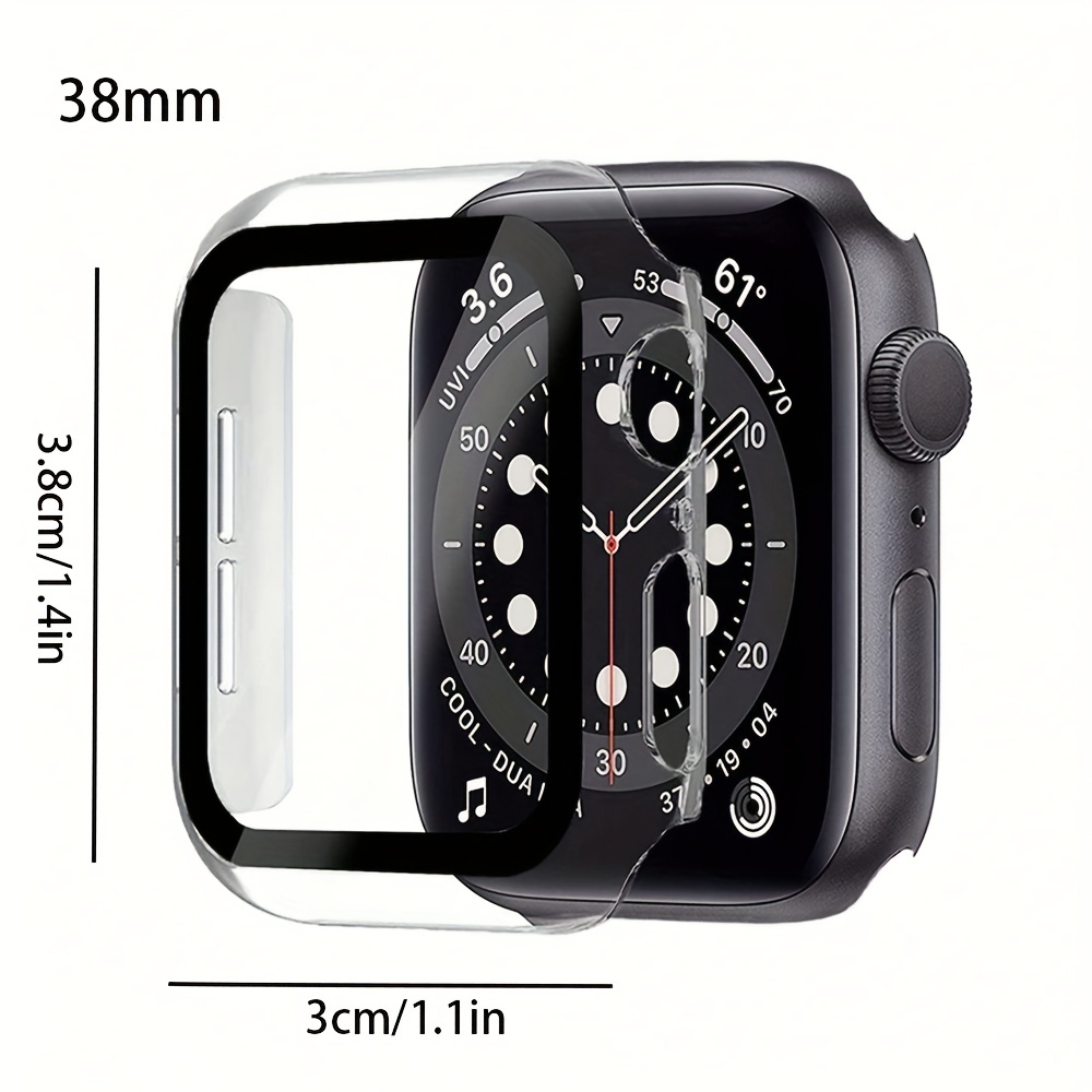 Compre Capa de relógio à prova d'água, protetor de vidro temperado para Apple  Watch Series 8 7 44mm 45mm 49mm Capa de borda reta para iWatch Ultra 8 7 6  SE 5 4