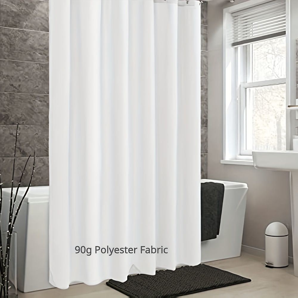 Shower Curtain Liner Peva Hooks Waterproof Bathroom Plastic - Temu