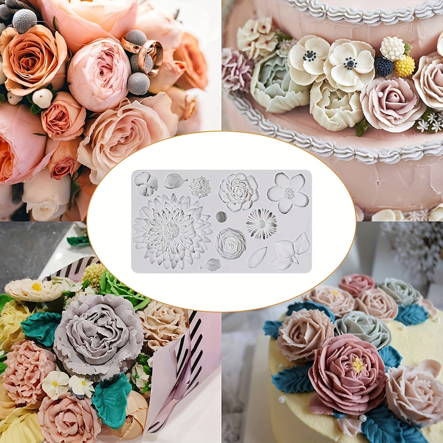 SILICONE MUFFIN MOULD - FLOWER DESIGN