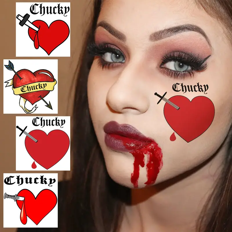 Bride Of Chucky Heart Tattoo Stickers