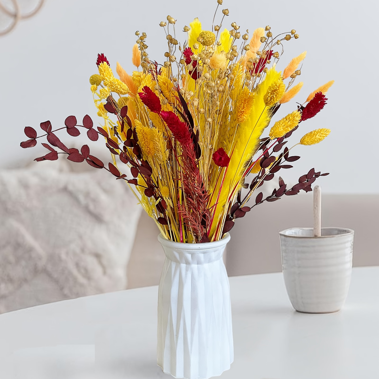 Mini Dried Flower Bouquet Pampas Bunny Tails Bouquet For - Temu