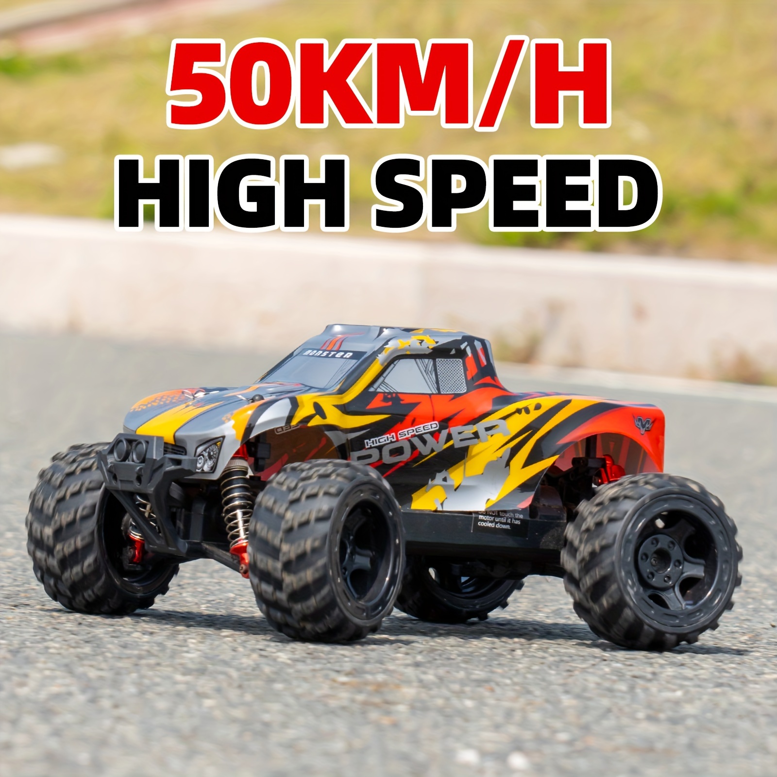 Uzaktan Kumandalı Araba,1:16 Tam Ölçekli 50Km/s Yüksek Hızlı 4WD Yükseltilmiş Fırça Motoru Drift Off-Road Kamyonu,Tüm   Canavarı RC Araba ayrıntılar 0