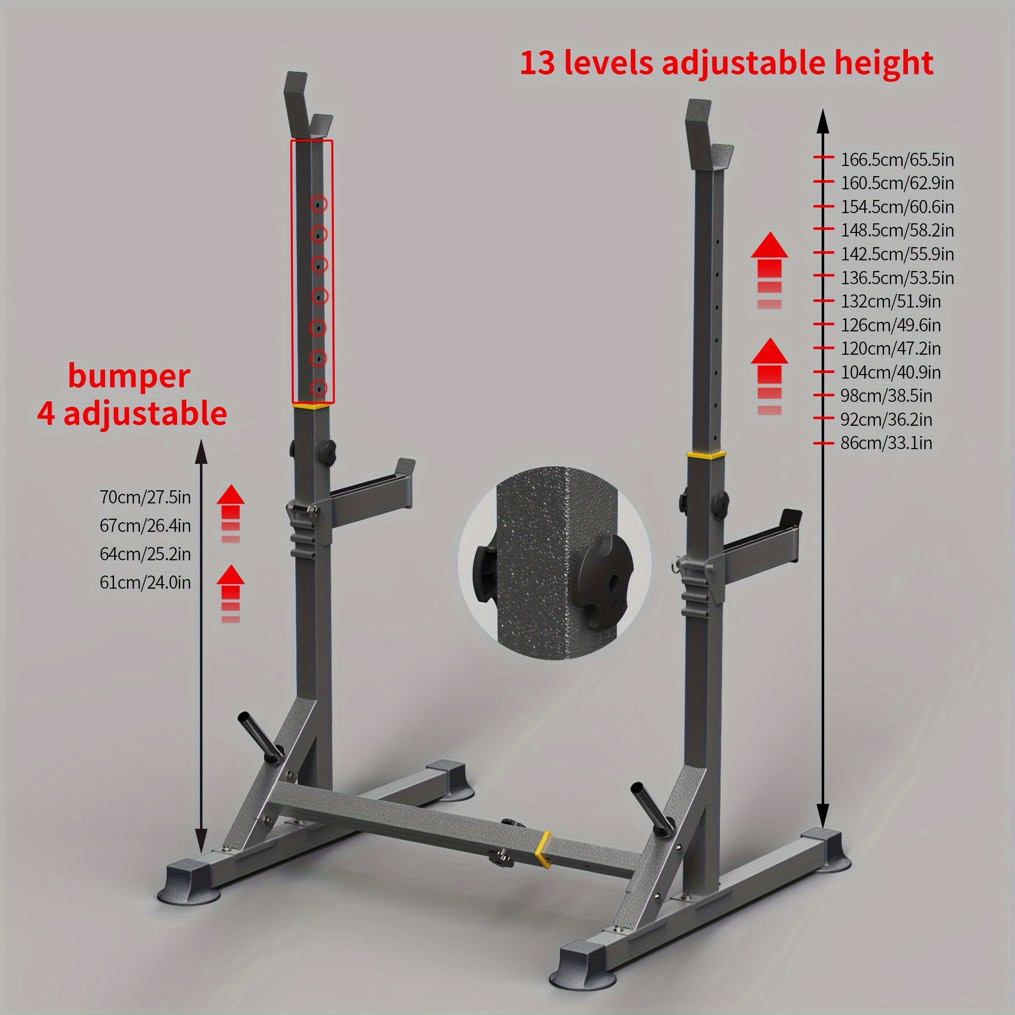 Soporte barra pesas individual para rack. Soporte vertical.