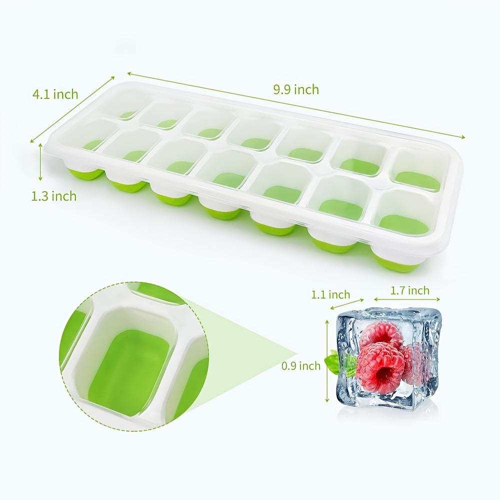 Ice Cube Tray with Lids, 1-inch Ice Cube Maker, Covered Ice Cube Tray,  No-Spill Food Grade Silicone Ice Cube Mold with Cover, Easy Release Ice  Maker