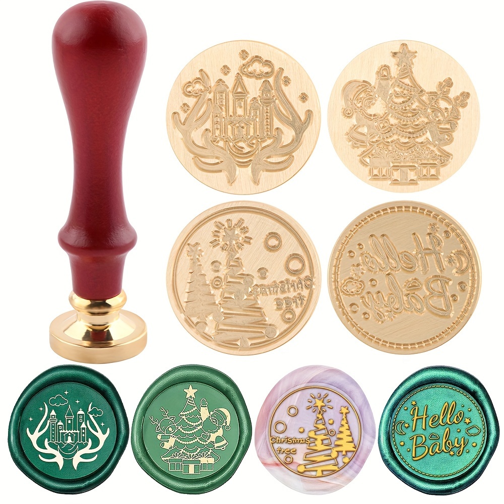 1PC Baby Sealing Wax Stamp 30mm Brass Head Sealing Stamp including handle  for Christmas Party Envelope Sealer Letter Decoration