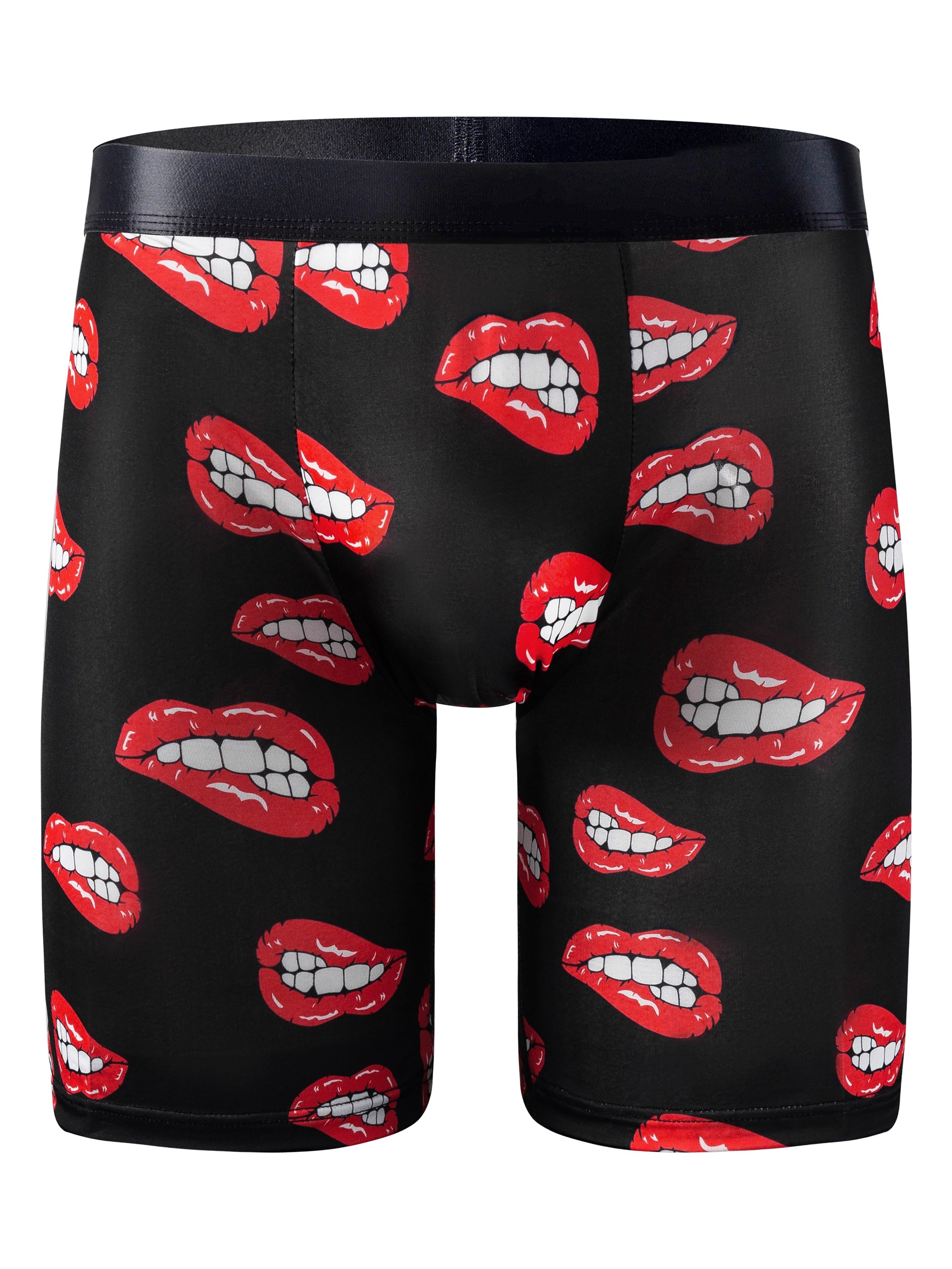 Men's Plus Size 3D Red Lip With Dollar Digital Print Fashion Novelty Boxers  Briefs Underwear, Breathable Comfy Stretchy Quick Drying Sports Underpants