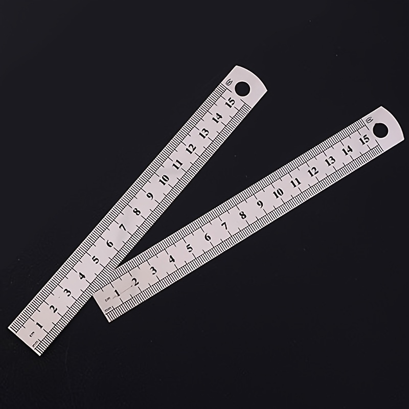 3PCS Stainless Steel Ruler, Metal Ruler Set 6 8 12 in Steel Ruler