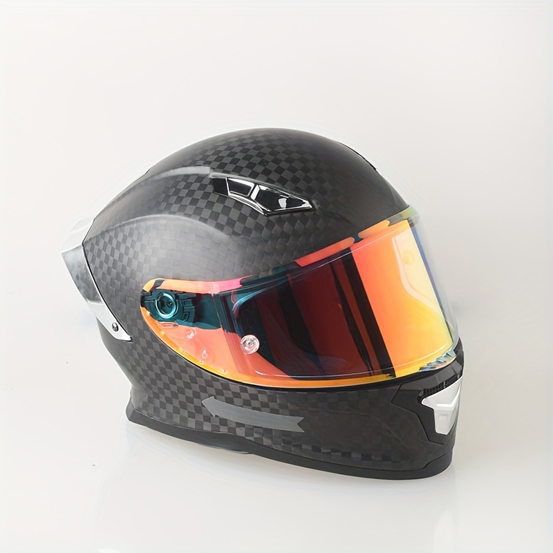 Casco Motocicleta Todoterreno Hombre Doble Espejo, Casco Cara Completa  Adulto, Patrón Fibra Carbono Imitación, Calcomanía Modular, Casco Unisex,  Talla M/l/xl - Automotriz - Temu