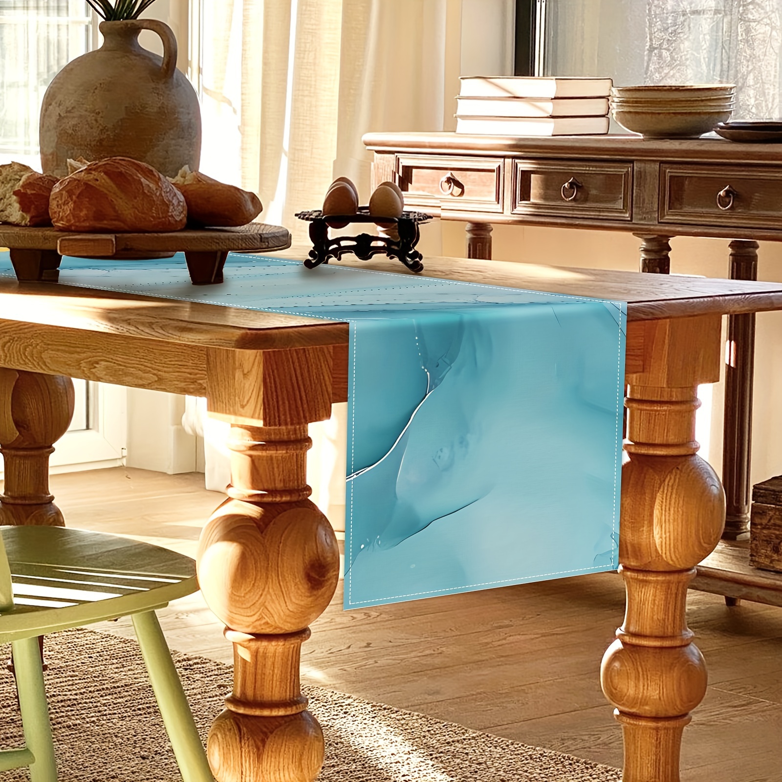 Aqua on sale table runner