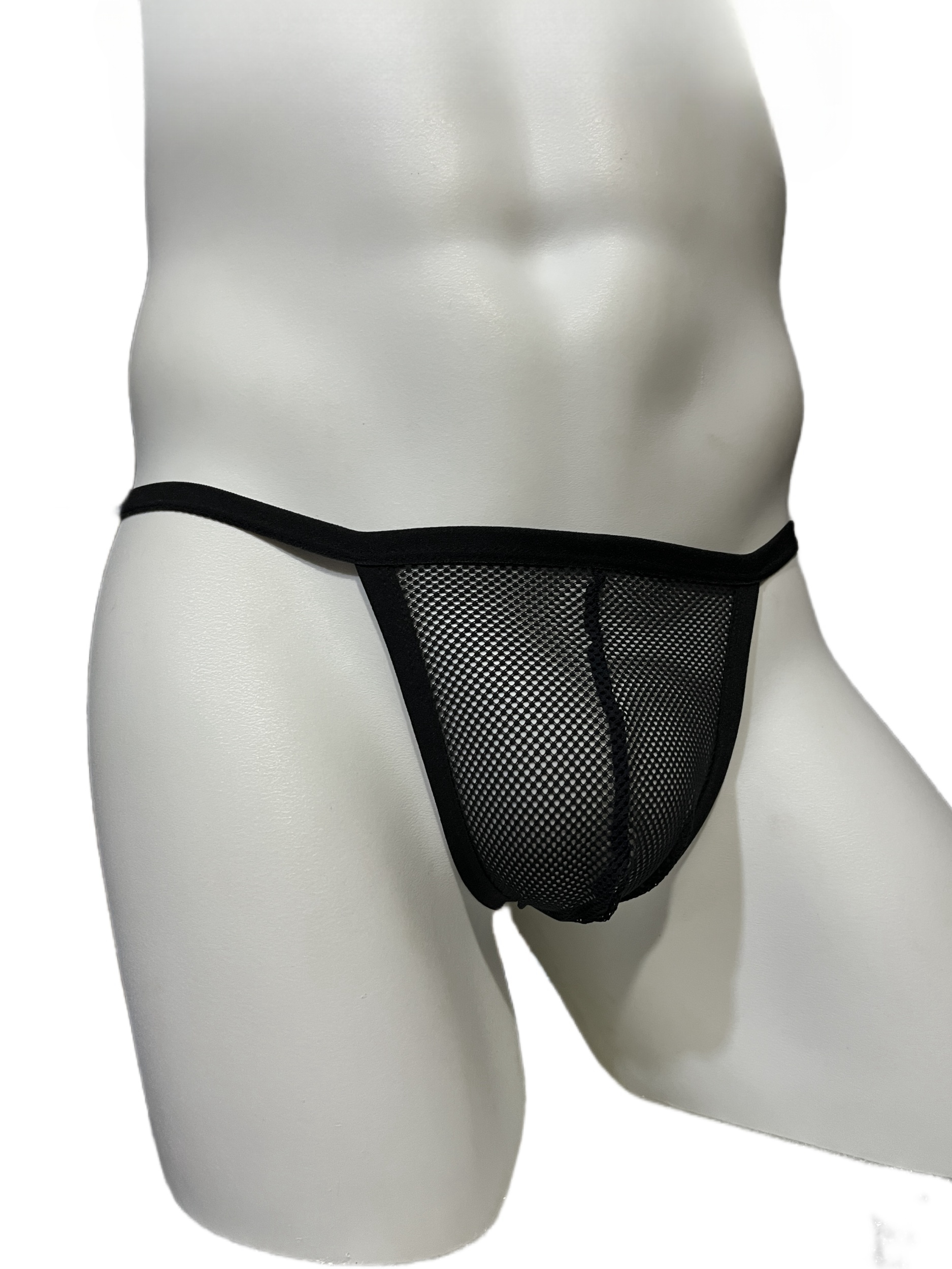 Men's Sexy Thong Mesh Splicing Thongs Underwear Patent - Temu