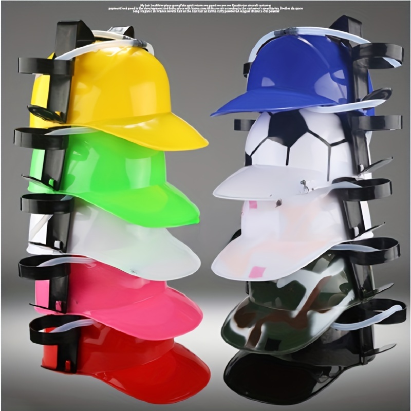Novelty Place Drinking Helmet - Adjustable Can Holder Cap Drinker Favor Hat  - Straw for Beer Soda - Party Fun Beverage Gadgets(Blue) : Home & Kitchen 