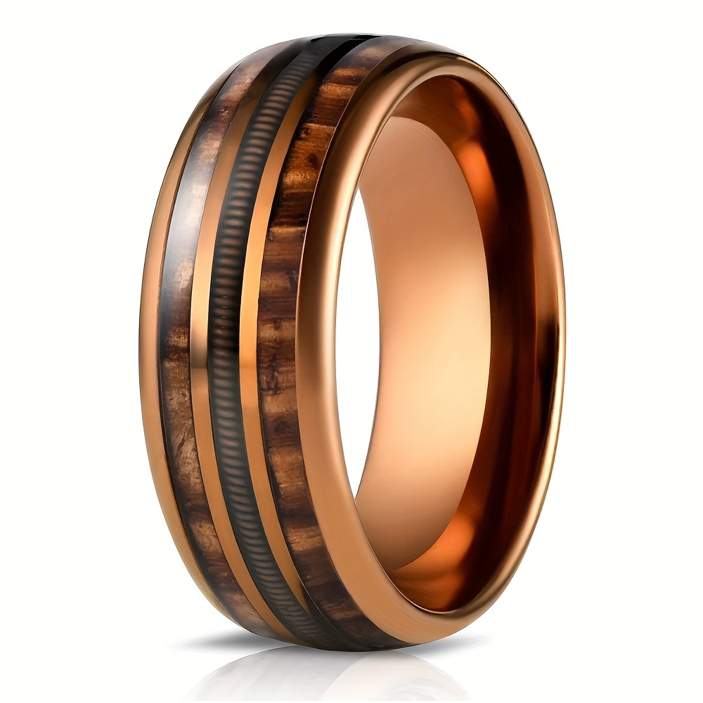 Wood ring with guitar on sale string