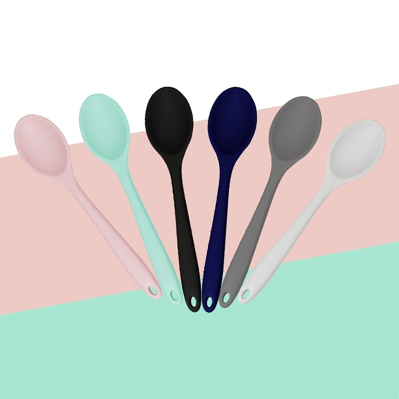 8 Colors Silicone Spoon Heat Resistant Easy To Clean Non-stick Rice Spoons  High Temperature Spoon Tableware Utensil Kitchen Tool