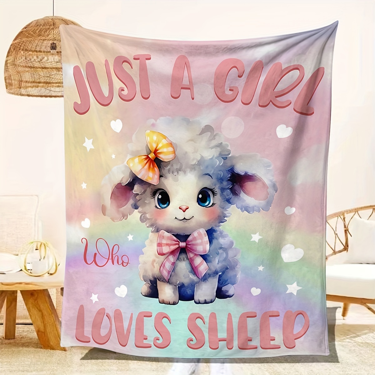 Carwayii Goat Blanket Goat Gifts for Girls Boys Kids Cute Blanket Throw  Blanket Colorful Couch Sofa Blanket Flannel Goat Stuffed Animals Blanket  for