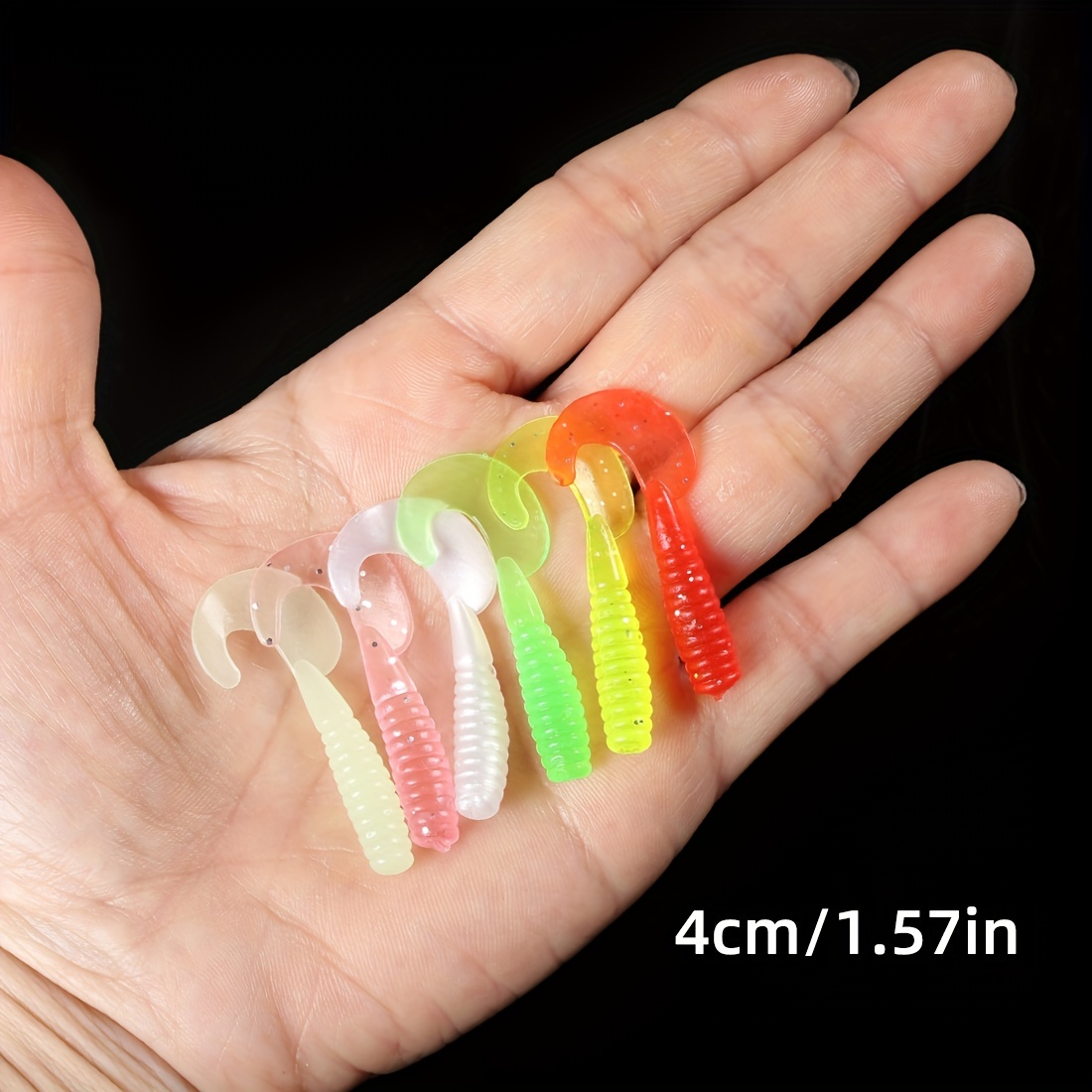 Fishing Lures Bass Worm Bait, 50PCS Soft Plastic Fishing Lures TTail Grub  Worm Baits Fish Tackle Accessory for Saltwater Freshwater Trout Bass  Fishing