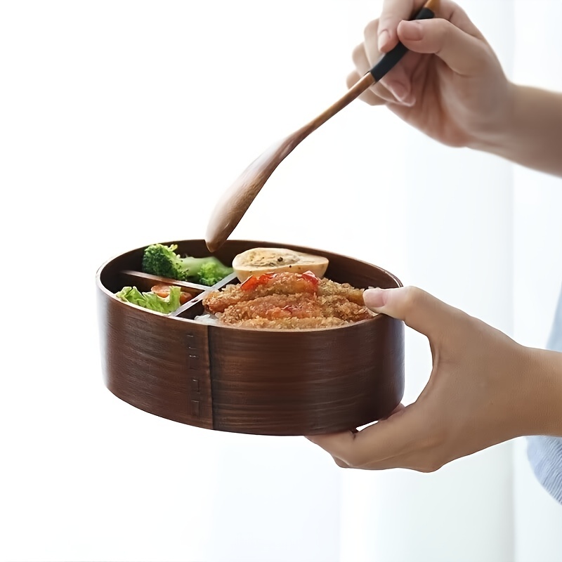 Handmade Natural Wooden Meal Box With Spoon Perfect For - Temu