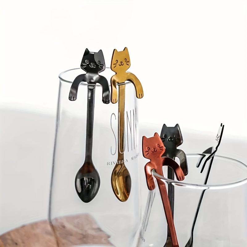 Cute Little Cats Coffee Spoon, Long Spoon Tableware, Kitchen Gadgets  Creative Gift Spoon, Kitchenware, Kitchen Accessories Kitchen Stuff - Temu