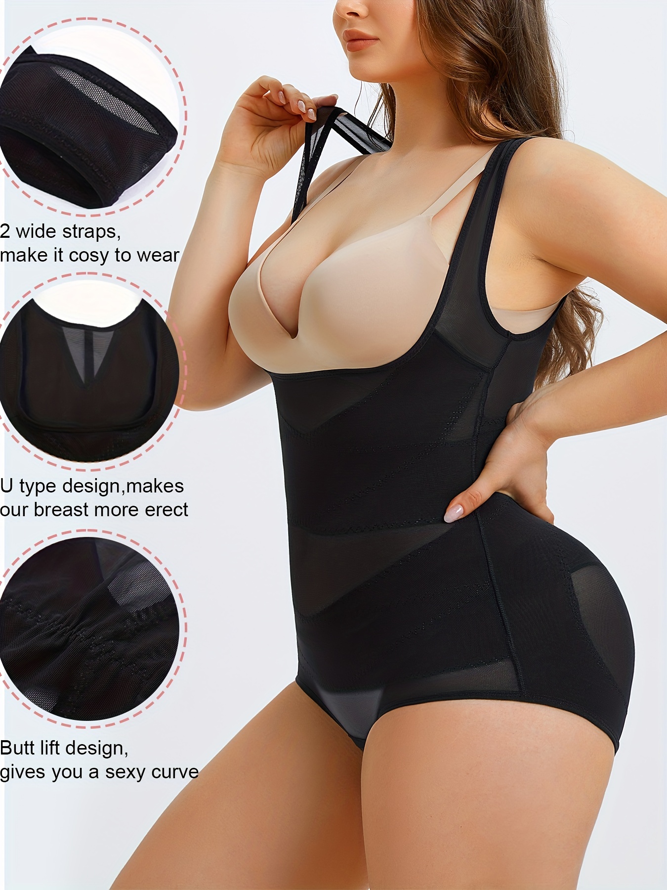 Shapewear Bodysuit for Women Sculpting Wide-Straps Vest Made with