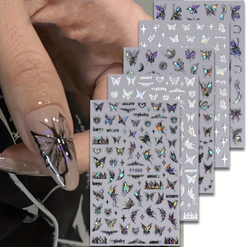 6 Grids Silk Stripes Irregular Aluminum Nail Sticker Nail Foil