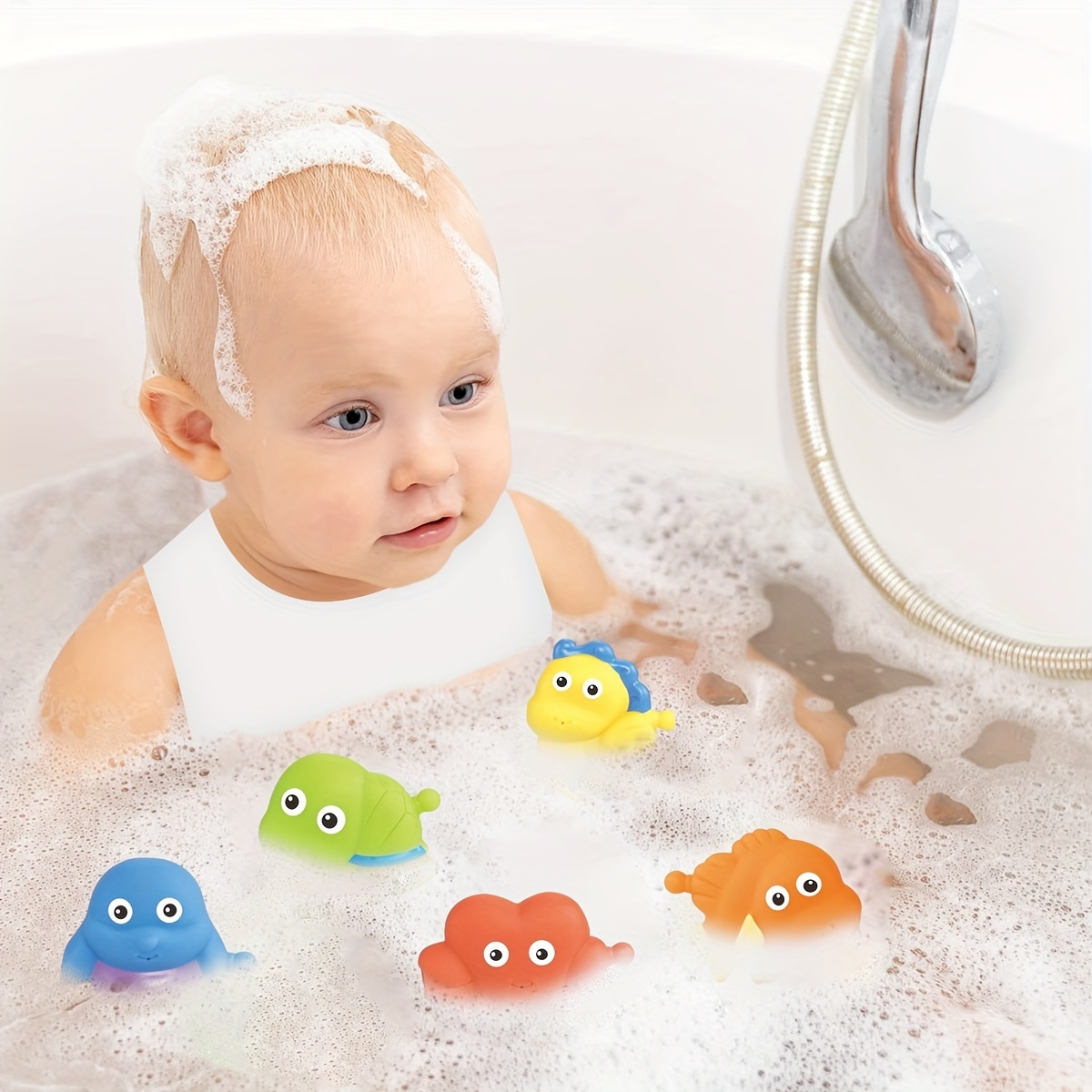 Baby Bath Toys 6 To 12-18 Months, Bathtub Toys For Toddlers(6pcs) 12345  Year Old Baby Swim Pool Water Toys For Toddler,1-5 Year Old Boys Girls B