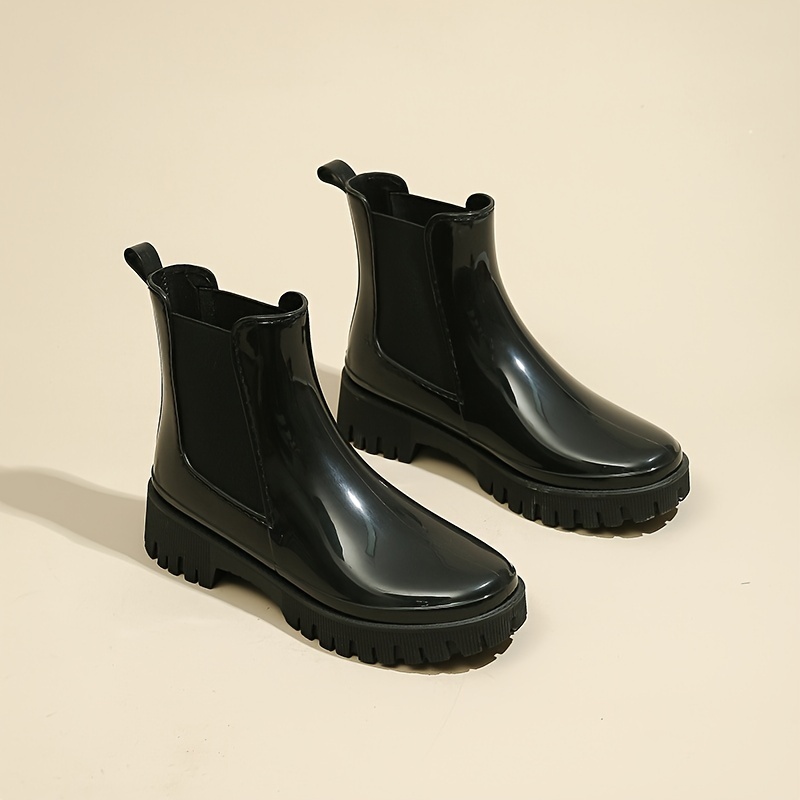 Bottes de pluie femme bottes de pluie résistantes antidérapantes  imperméables antidérapantes en plastique ciment chaussures de pluie bottes  de pluie petites chaussures femme rouge, Noir , 39 EU : : Mode