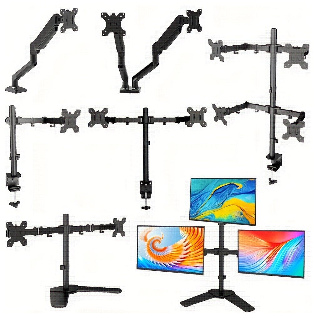 BONTEC Dual Monitor Desk Mount, Monitor Stand for 13–27 Inch LCD LED 2  Monitors, Ergonomic Full Motion Heavy Duty Double Arms Hold up to 22 lbs,  VESA