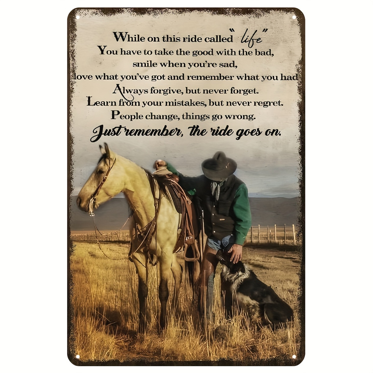 Vintage Metal Tin Sign Winchester Cowboy Metal Retro Sign - Temu