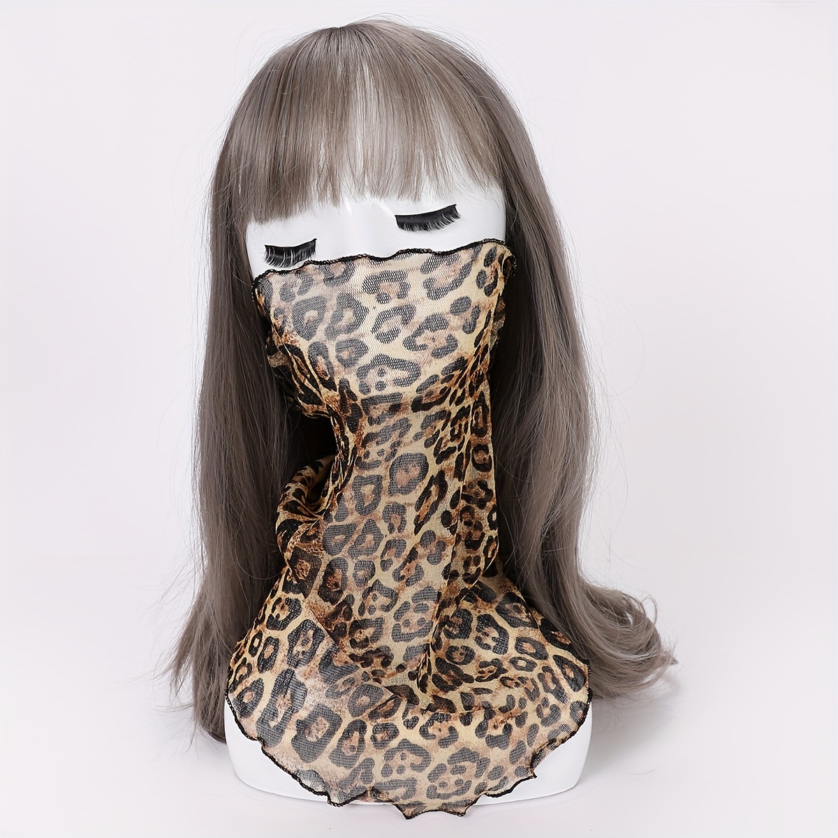 Ruffles Neck Gaiter Thin Veil Boho Gauze Mask Sunproof Dustproof