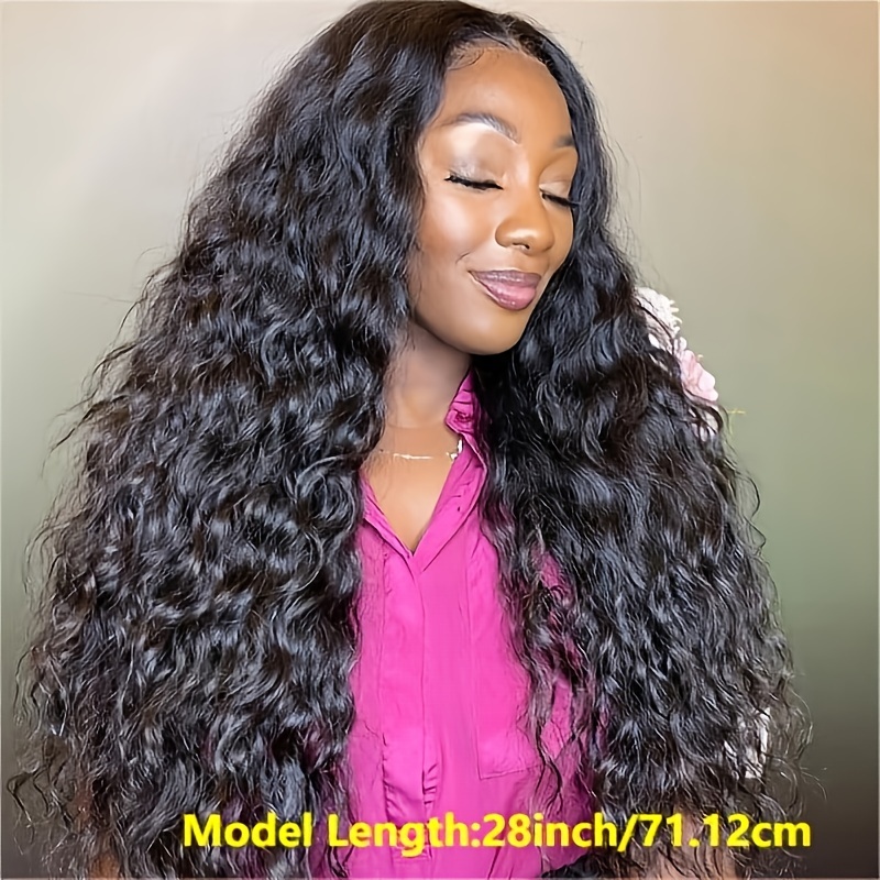 Water Wave Wig T Part Lace Human Hair Wigs Wet And Wavy Human Hair Wigs For Woman 13x6x1 T Part Lace Wigs Beginner Friendly Natural Color Easy To Inst