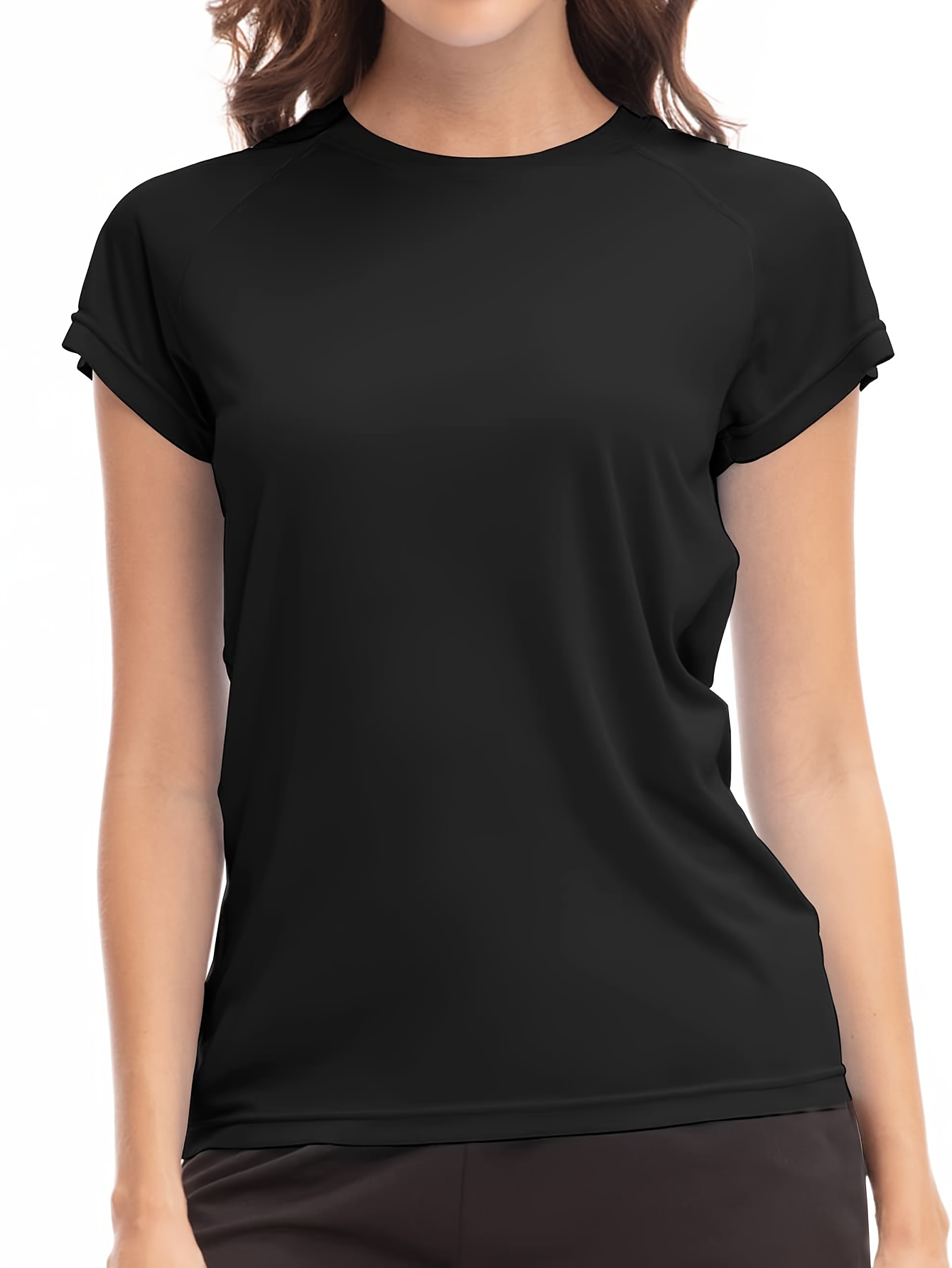 Camiseta de mujer con cuello redondo, camiseta corta con cuello cruzado,  manga corta, deporte para yoga, fitness, camiseta para correr - Temu