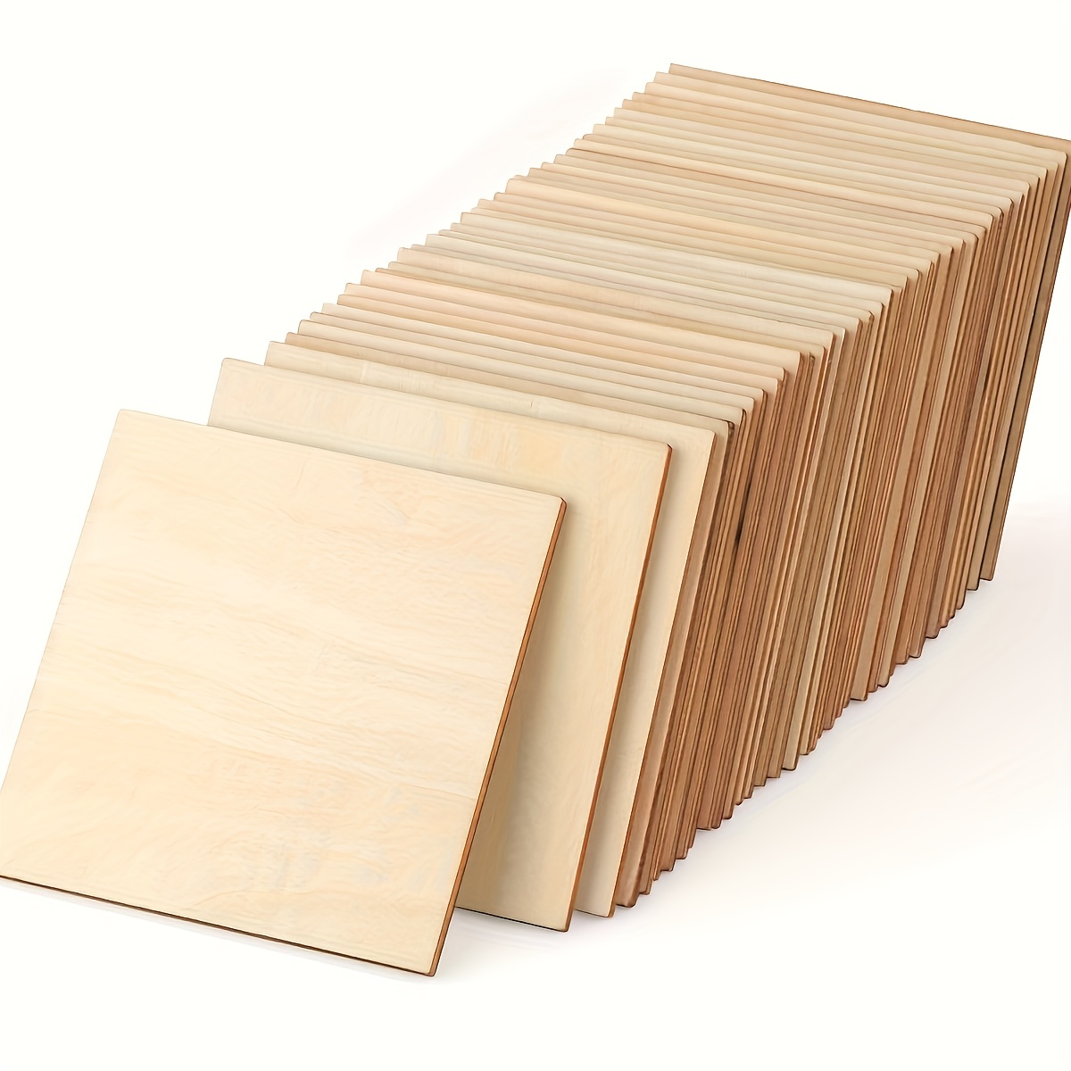 60 Pieces Wood Squares for Crafts, Unfinished Wooden Cutout Tile (3 In)