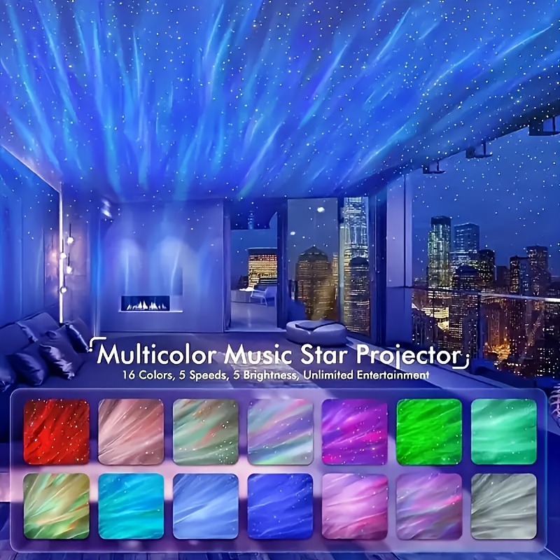 Projector Light, Starry Night Light, Moon Star Nebula Wave Projector With  Touch And Remote Control, Party Light, Bedroom Home Christmas, Halloween,  Thanksgiving Day Gift - Temu