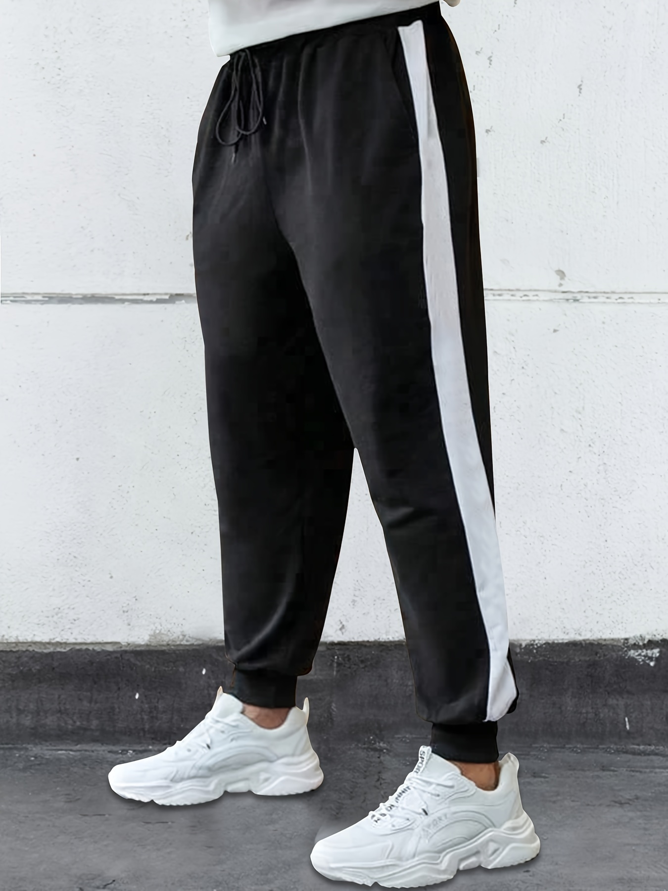 Yummy Material Jogger Pants Black with White Stripes - Its All
