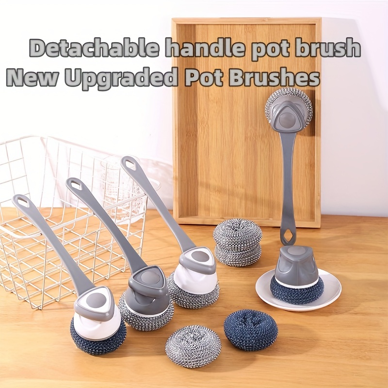 Pot Brush Dish Brush Dish Scrub Brush With Soap Dispenser - Temu