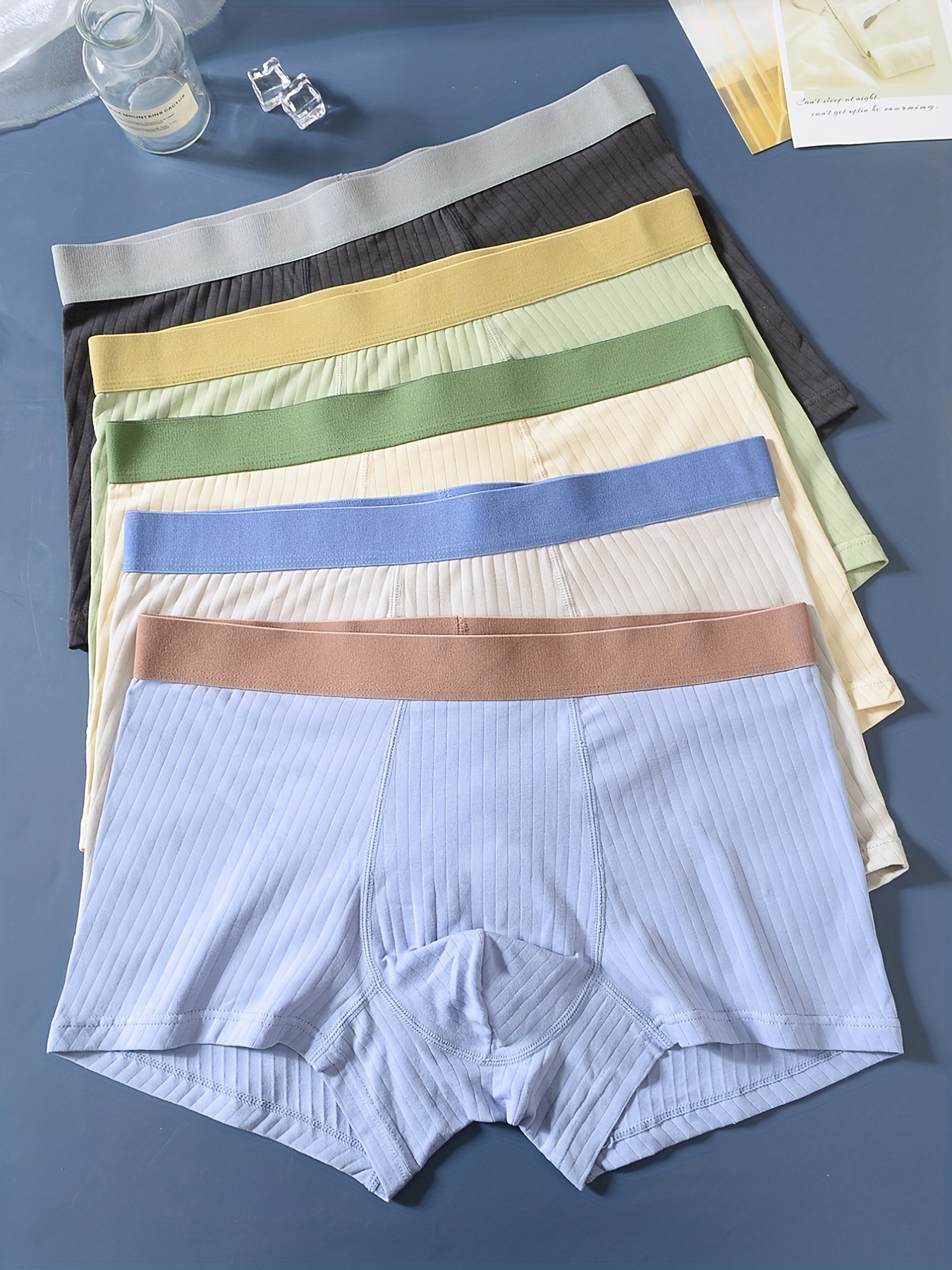 Men's Cotton Solid Stretch Boxer Briefs Underwear - Temu Canada