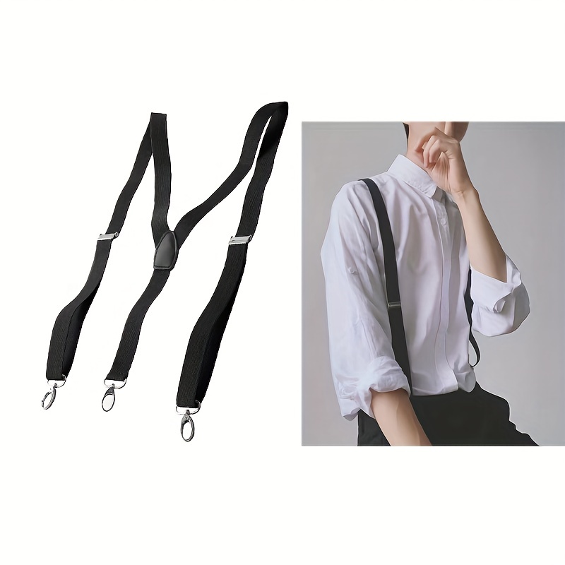 Suspenders For Men, Black Mens Suspenders Heavy Duty Clips Mens Braces  Elastic Suspenders Y Back Suspenders Adjustable Suspenders Mens Suspenders  Dressy Wide Suspenders for Men Snow Pants Jeans : : Clothing, Shoes