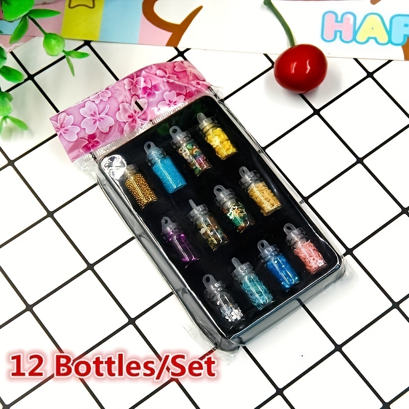 DIY Nail Art Charms Kit with Rhinestones, Sequins, and Glitter Powder