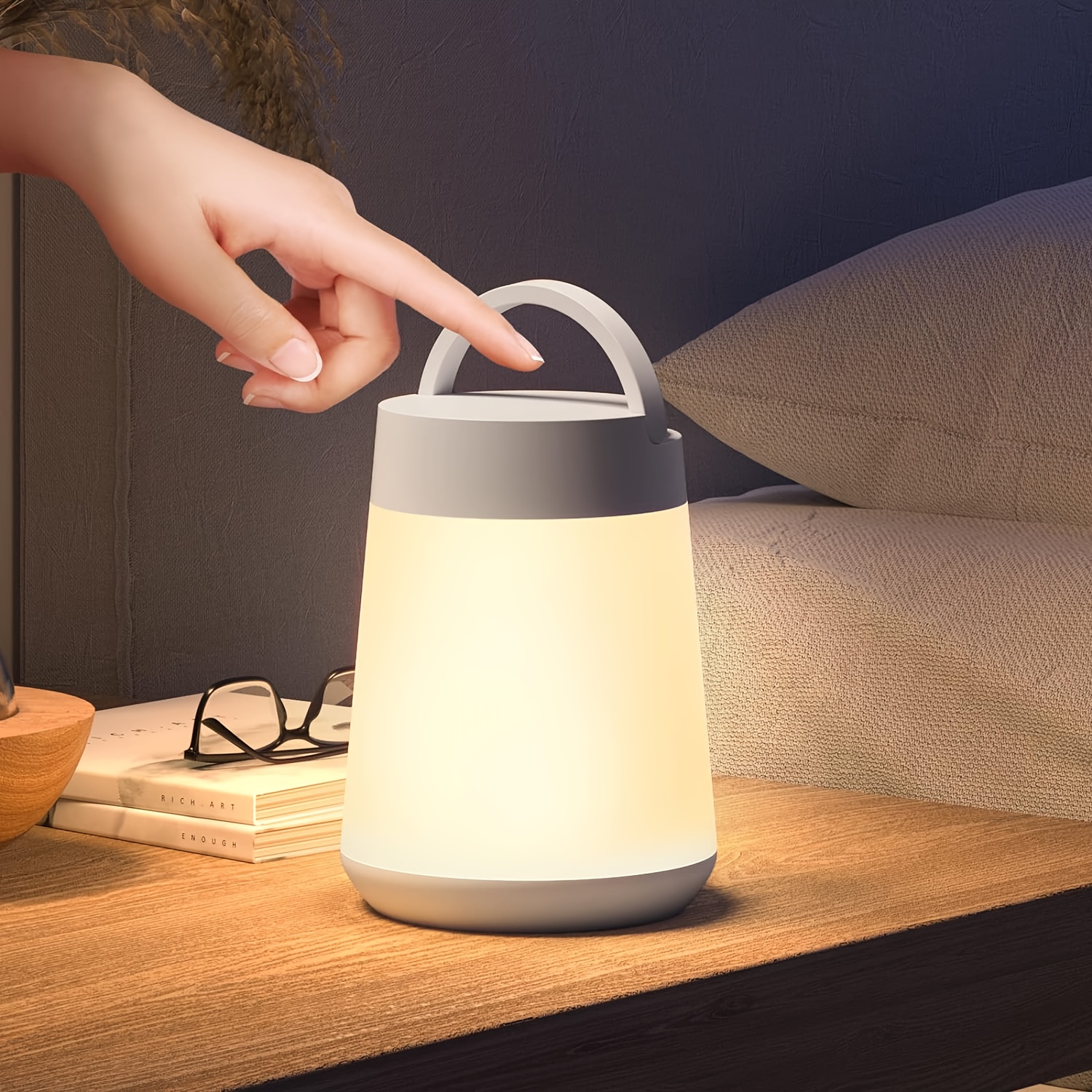 Lampe de Chevet LED Tactile à Intensité Variable avec 7 Couleurs