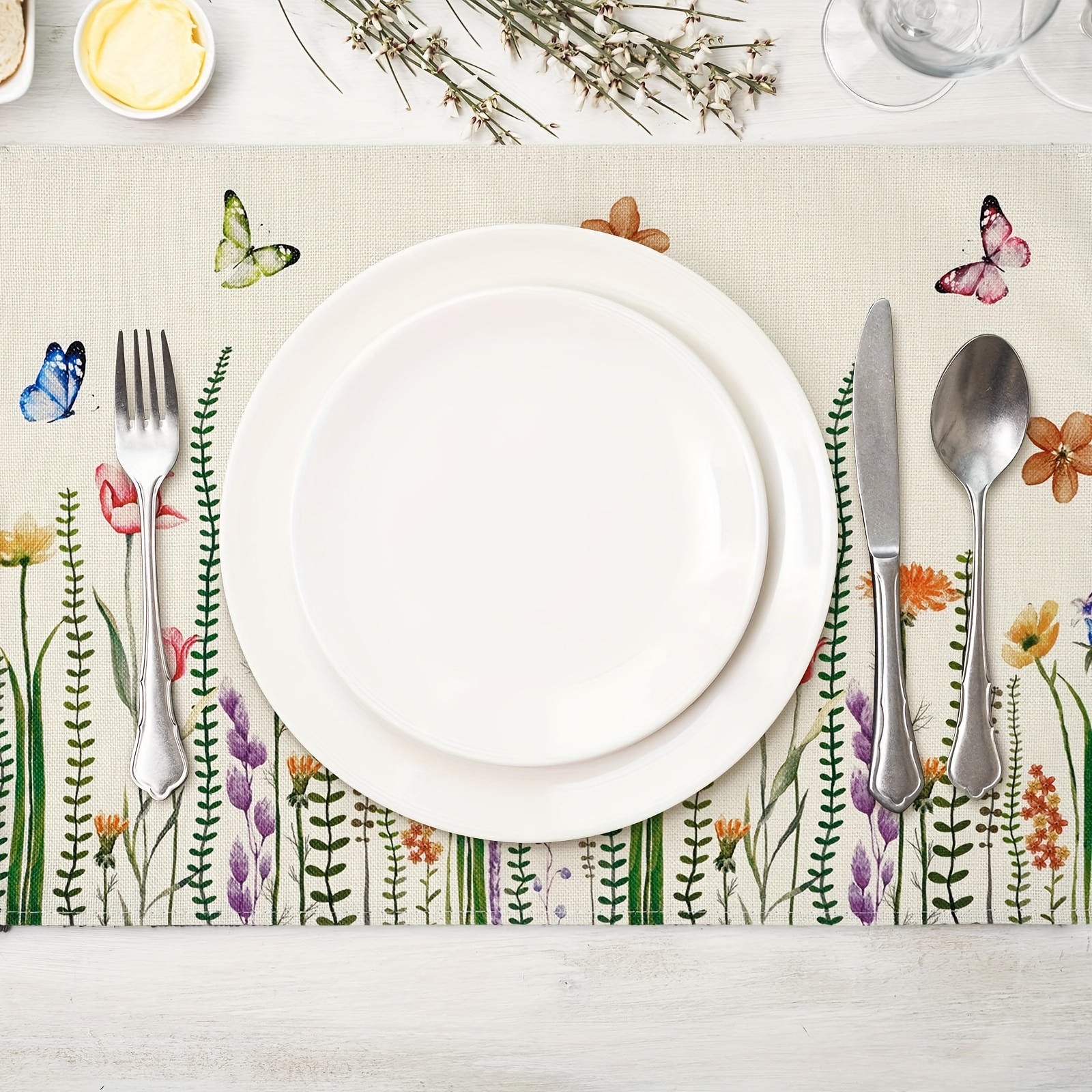 Linen Table Mat Spring Theme - Temu Denmark