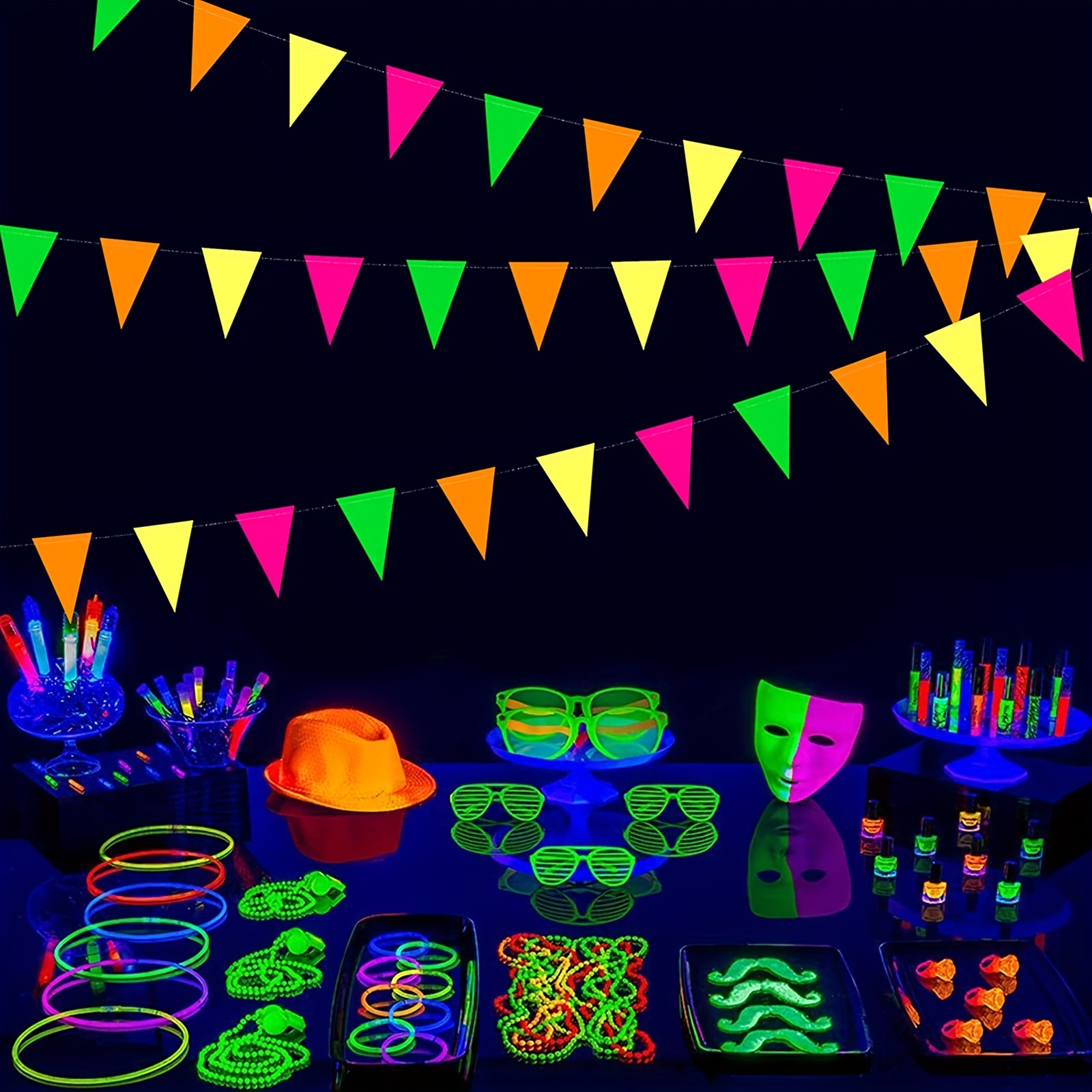 UV Neon Glow Party Supplies Glow in the Dark Streamers Paper