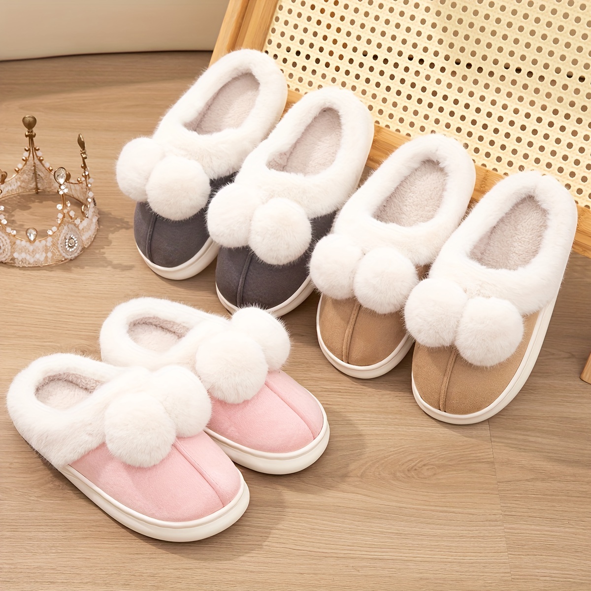 Fluffy Furry Flat Flip Flops Cozy Solid Color Fuzzy Indoor - Temu