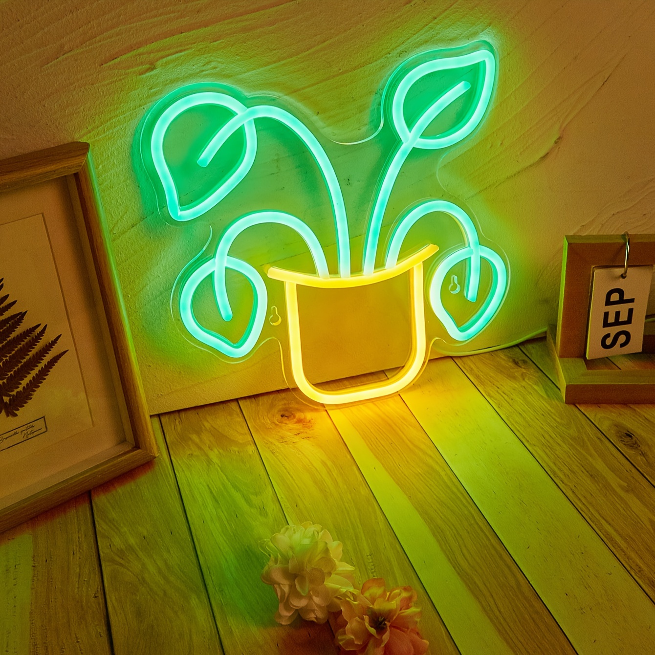 

1pc Potted 4 Leaf Grass Led Neon Sign, For Wall And Table Decor Light Up Signs Usb Powered Neon Light, For Bedroom Room Wedding Party Decoration