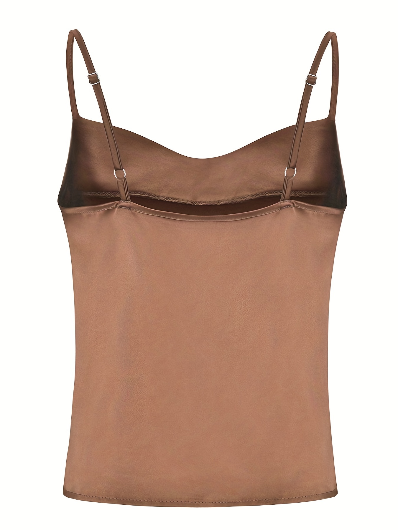 Cowl Neck Spaghetti Strap Top Versatile Sleeveless Cami Top - Temu