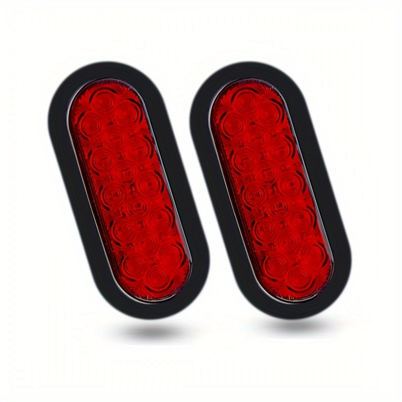 Oval Rouge LED Queue 2pcs W / Surface Mount Grommets Prises Étanche Arrêt  Frein Tour Trailer Lumières Pour Camion - Temu France