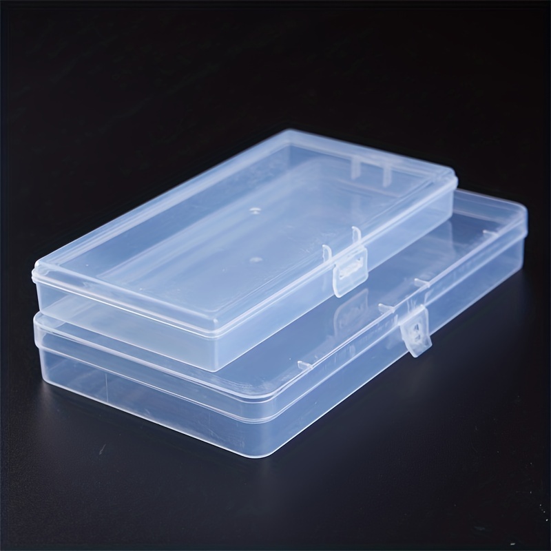 Plastic Flat Storage Box, Transparent Storage Case, Household  Multifunctional Accessories Storage Organizer Container, 5 Colors To Choose  - Temu