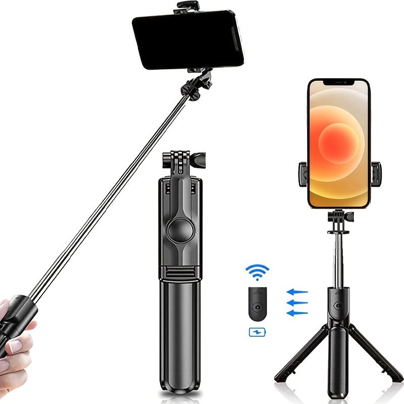 Basics Mini Gimbal Anti-Shake 1-Axis STABILIZER Extendable Selfie  Stick Tripod, Wireless Remote & LED Detachable Fill Light for Smartphone